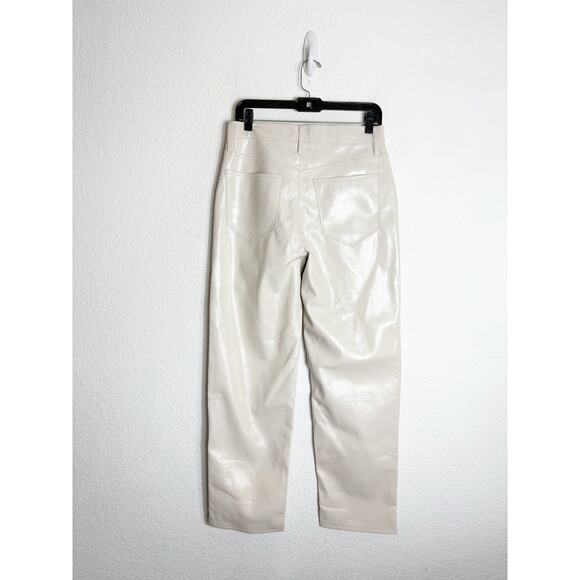 NWT Madewell The Perfect Vintage Straight Pant Size 27 Cream Faux Leather - Picture 12 of 13